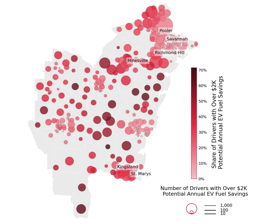 Drivers with Potential Annual EV Fuel Savings