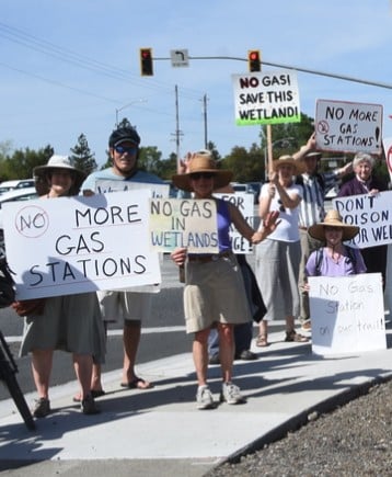 Gas station protest